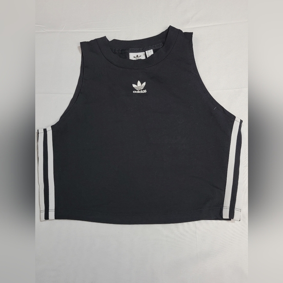 Adidas Crop Tank Top Sleeveless Classic Workout Size Medium - Picture 9 of 9